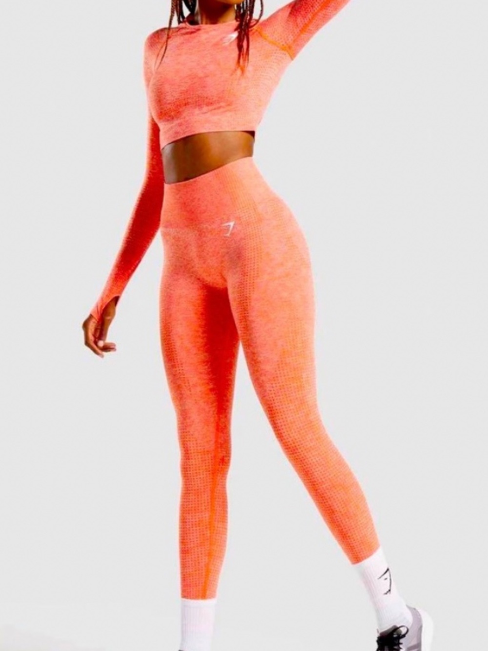 Gymshark Vital Seamless Leggings 2.0  In Coral Marl Orange Sz Small High Waisted